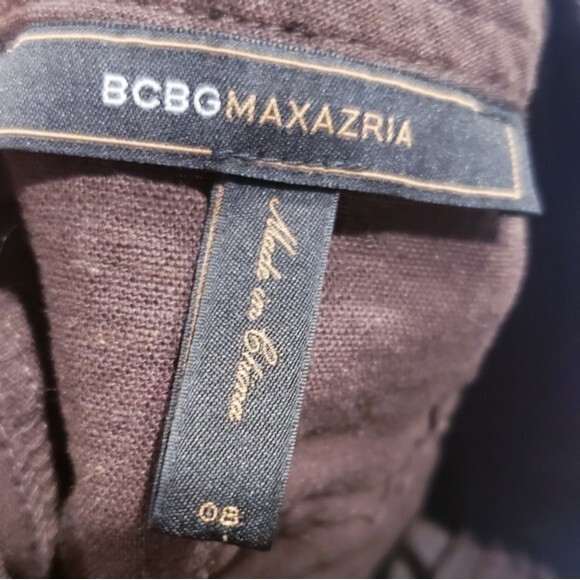 BCBG Max Azria Linen Blend Cropped Pants Size 8 - Picture 3 of 6